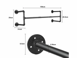 Fativo Burro Para Ropa|Perchero de pared, perchero de pared macizo, perchero industrial, perchero de diseño, 100 x 31 x 2,5 cm