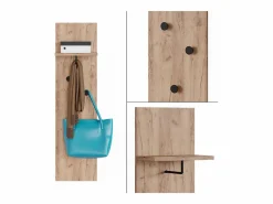 Vicco Perchero de pared roble dorado 36x21.6x135 siri Color natural oscuro