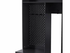 OKWISH Perchero de pasillo con banco tapizado, 4 ganchos, 2 cajones - - 100x35x180 cm Negro New