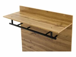 Perchero de pasillo con banco para zapatos y barra para ropa, estantes ajustables - Natural^OKWISH New