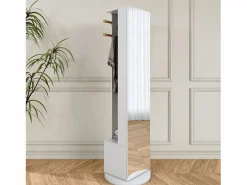 Perchero de pie de madera maciza con cajón para espejo y sombrero –^ Outlet