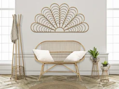 Perchero de pie en ratán con paragüero 49x175 cm Panama Marru00f3n New