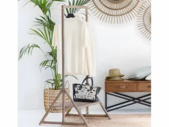 Perchero de ratán con estante Rattan - Estilo bohemio y vintage -^Made In Meubles New