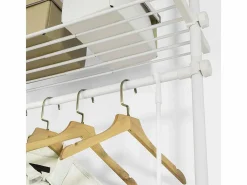 Perchero de Ropa Telescópico Altura Ajustable 233-300 cm,Perchero Extensible con 1 Barras y 3 baldas KLS07-W ES^Sobuy