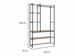 Perchero industrial 120 x 200 cm ASHTON Negro New