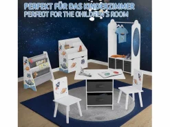 Joyz Burro Para Ropa|Perchero infantil de pie mueble ropero con 3 compartimentos y espejo