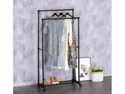 Perchero melamina y metal para recibidor beige 74.5x157x39 cm Negro Outlet