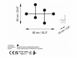 Perchero mural con 6 ganchos en metal H60 cm - DAMA^Calicosy Best