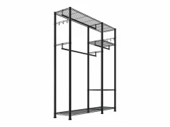 Perchero para Ropa SucceBuy con 6 Estantes Ajustables, Perchero con Marco de Acero, Armario para Ropa Capacidad de Carga 363 kg, con 3 Barras Negro Discount
