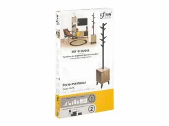 Five Perchero Pie N'Modul 8 Varillas con Puerta Roble/Negro 35x159 cm Marru00f3n New