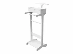 Perchero portátil con almacenaje, diseño multifuncional, MDF y madera maciza, (44x36,5x110 cm) Blanco Sale