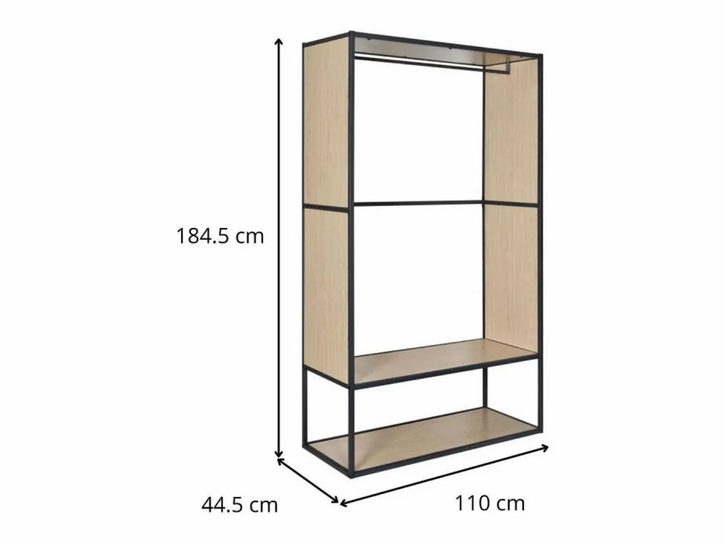 Perchero reversible de madera y metal OSLO Gris
