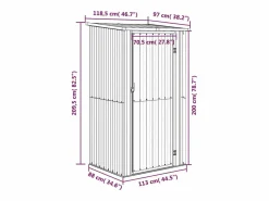 Perdir Cobertizo jardín acero galvanizado antracita 118,5x97x209,5 cm^Garden Furniture Online