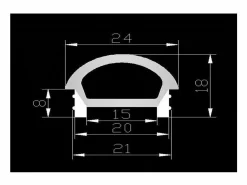 Ledkia Guirnalda Luminosa|Perfil Neón SFLEX 24x18 Superficie Semicircular Curva Vertical para Tira LED IP20 hasta 15 mm 5 m