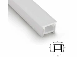 Perfil Neón SFLEX 20x16 Superficie/Empotrable Curva Vertical para Tira LED IP20 hasta 12 mm 2 m^Ledkia Outlet