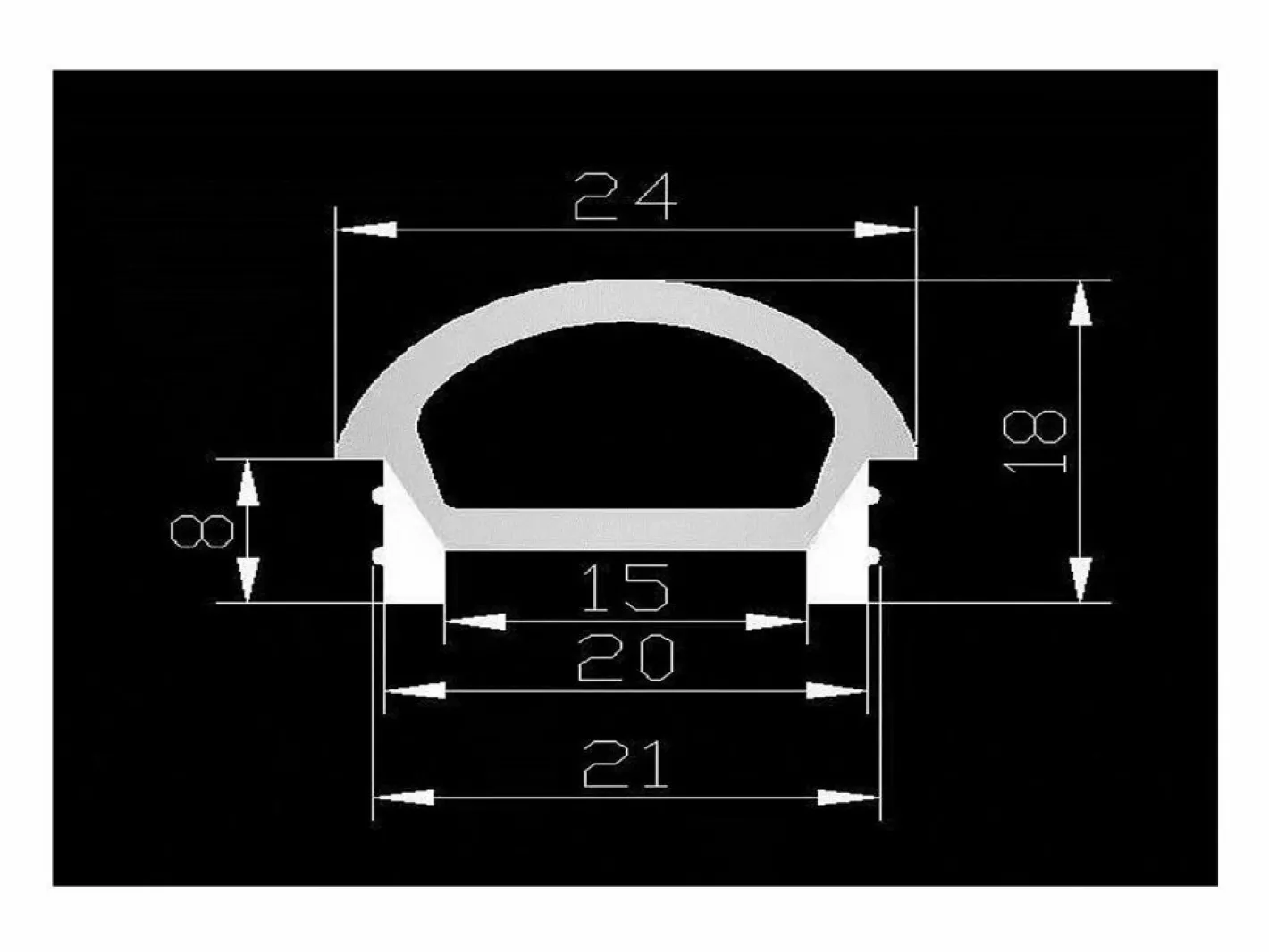 Perfil Neón SFLEX 24x18 Superficie Semicircular Curva Vertical para Tira LED IP20 hasta 15 mm 2 m^Ledkia Discount