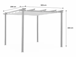 Sweeek Pérgola|Pergola, aluminio, 3x3m, tela deslizante