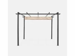 Sweeek Pérgola|Pergola, aluminio, 3x3m, tela deslizante