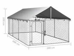 Seguridad Para Mascotas|Perrera de exterior con tejado 400x200x150 cm ES628805