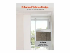 Persiana de Paneles SucceBuy con Riel Extensible, 116-218 cm de Ancho, Panel Japonés Vertical Ajustable hasta 243 cm de Altura, Marrón Claro Beige Online