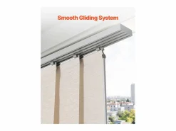 Persiana de Paneles SucceBuy con Riel Extensible, 116-218 cm de Ancho, Panel Japonés Vertical Ajustable hasta 243 cm de Altura, Marrón Claro Beige Online