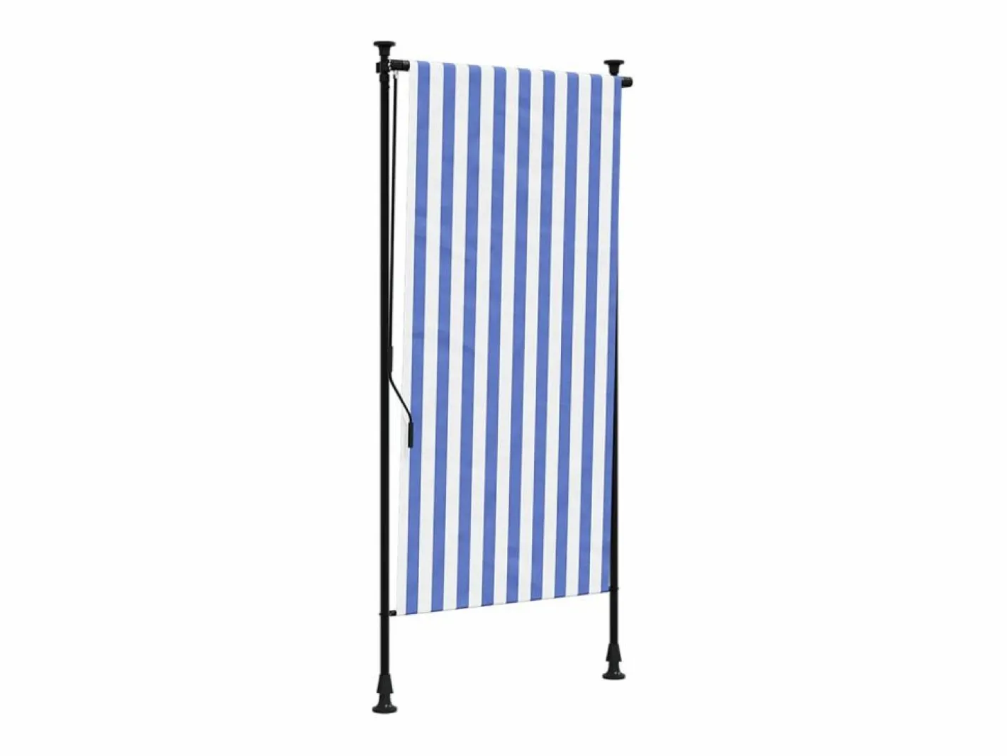Persiana enrollable exterior tela acero blanco 120x270 cm ES947759^ New