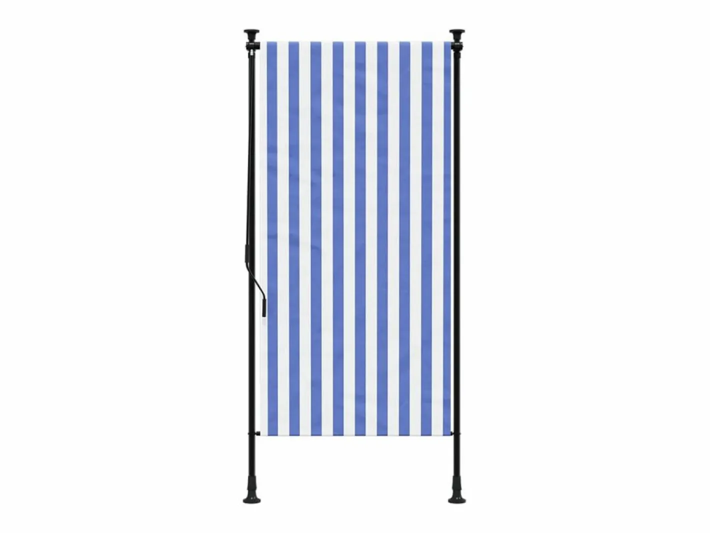 Persiana enrollable exterior tela acero blanco 120x270 cm ES947759^ New