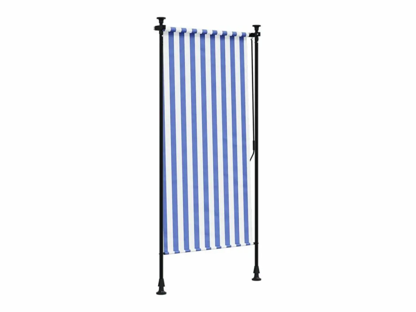 Persiana enrollable exterior tela acero blanco 120x270 cm ES947759^ New
