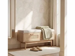 Pie de cama con almacenaje de Fibra natural Natural 50 x 100- Tahiti Marru00f3n Sale