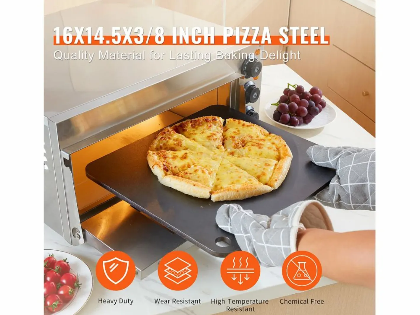 Materiales Y Utensilios De Cocina|Piedra para Pizza SucceBuy, Precurada, 40,6 × 36,8 × 1 cm