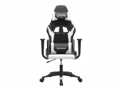 Clicnbuy piezas Silla gaming cuero sintético y blanco Negro
