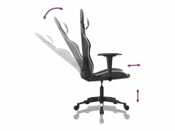 Clicnbuy piezas Silla gaming cuero sintético y blanco Negro