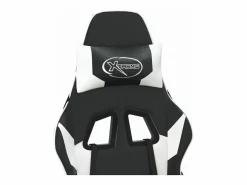 Clicnbuy piezas Silla gaming cuero sintético y blanco Negro