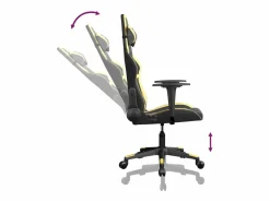 piezas Silla gaming de masaje cuero sintético negro y^Clicnbuy