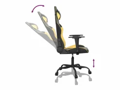 Clicnbuy Silla Gaming|piezas Silla gaming de masaje cuero sintético negro y