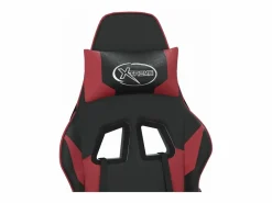 piezas Silla gaming de masaje cuero sintético negro y vino tinto^Clicnbuy