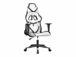 piezas Silla gaming de masaje cuero sintético blanco y^Clicnbuy Outlet