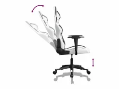 piezas Silla gaming de masaje cuero sintético blanco y^Clicnbuy Outlet