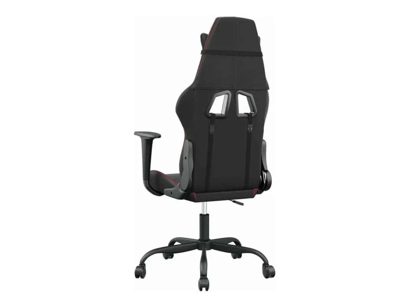 Clicnbuy piezas Silla gaming de masaje cuero sintético negro y vino tinto Rojo