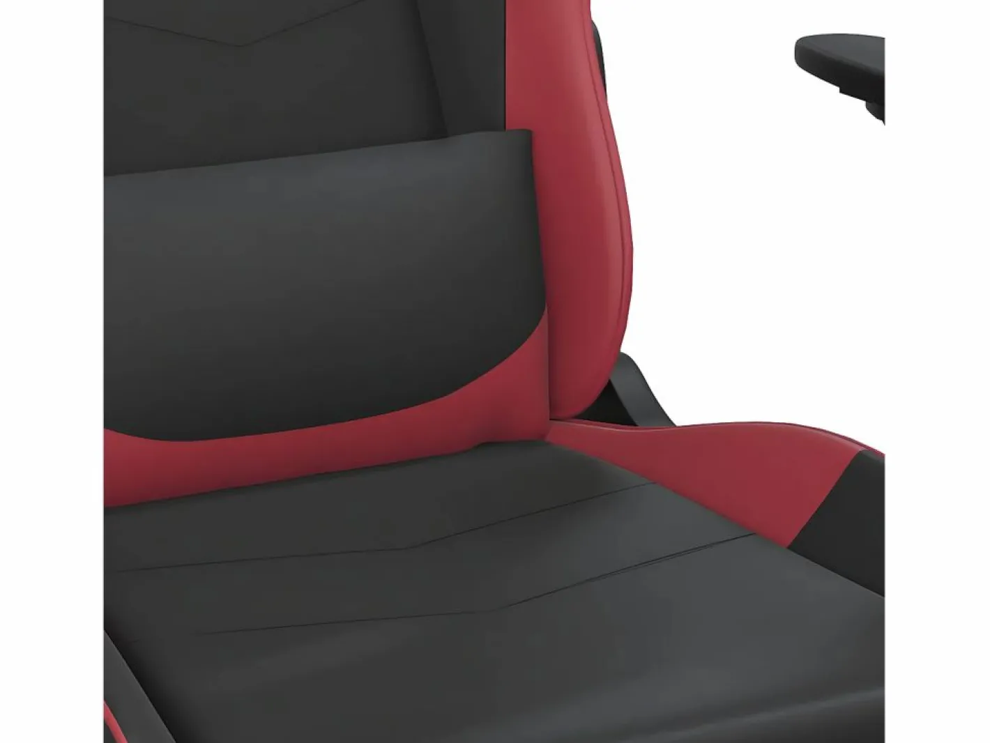 Clicnbuy piezas Silla gaming de masaje cuero sintético negro y vino tinto Rojo