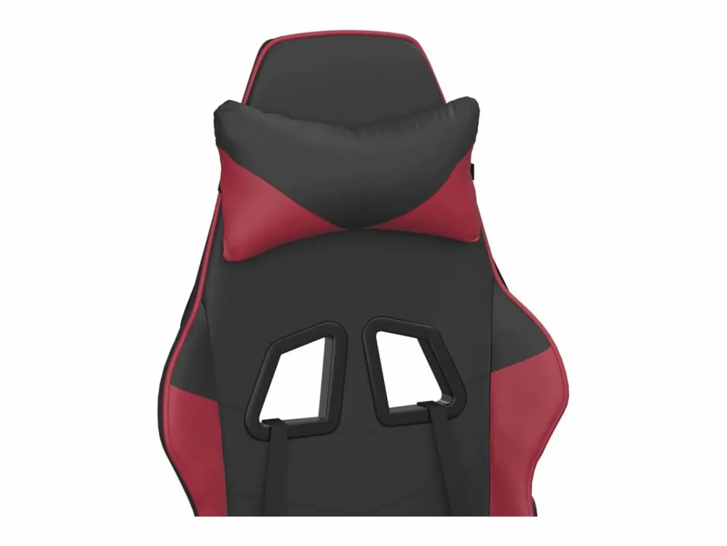 Clicnbuy piezas Silla gaming de masaje cuero sintético negro y vino tinto Rojo