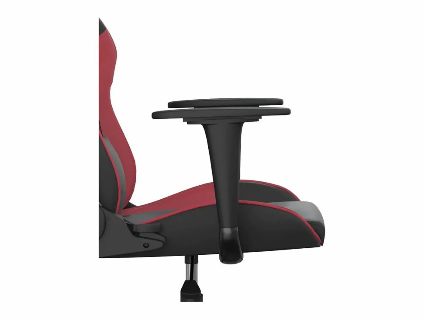 Clicnbuy piezas Silla gaming de masaje cuero sintético negro y vino tinto Rojo