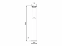 EXPERTLAND Portón|Pilar para portón de aluminio - L15 cm x Alt. 190 cm - - NERETO