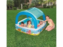Piscina Desmontable|Piscina de juegos con toldo 140x140x114 cm 52192 ES745043