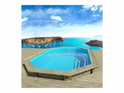 Habitat et jardin Piscina De Madera|Piscina de madera "Miami 130" - 4,86 x 3,36 x 1,30 m + Mini Bomba de Calor - Potencia 3,5 Kw