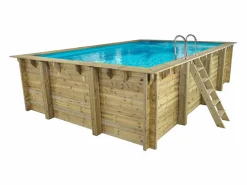Habitat et jardin Piscina de madera rectangular " Panama "- 6.20 x 4.10 x 1.45 m Marru00f3n Sale