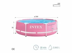 Piscina desmontable Metal Frame 2843L Ø244x76 cm^Intex New
