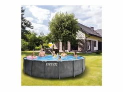 Intex Piscina desmontable Prism Frame Greywood 24311L con depuradora Ø549x122 cm Gris Clearance