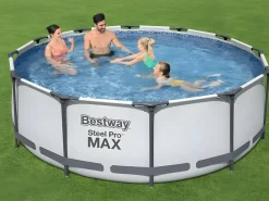 Bestway Piscina Desmontable Tubular Steel Pro Max 366x100 cm con Depuradora Cartucho 2.006 L/H y Escalera Blanco Clearance