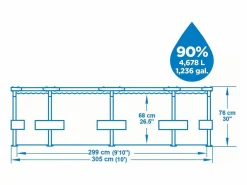 Piscina Desmontable Tubular Steel Pro Max 305x76 cm con Depuradora Cartucho 1.249 L/H^Bestway Best